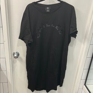CCX Black Graphic T-Shirt Dress Says Chilled with pockets